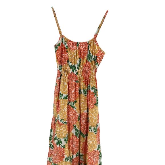 Faithfull The Brand 'Shaloom' Yellow Linen Midi Dress Size S - Picture 3 of 4